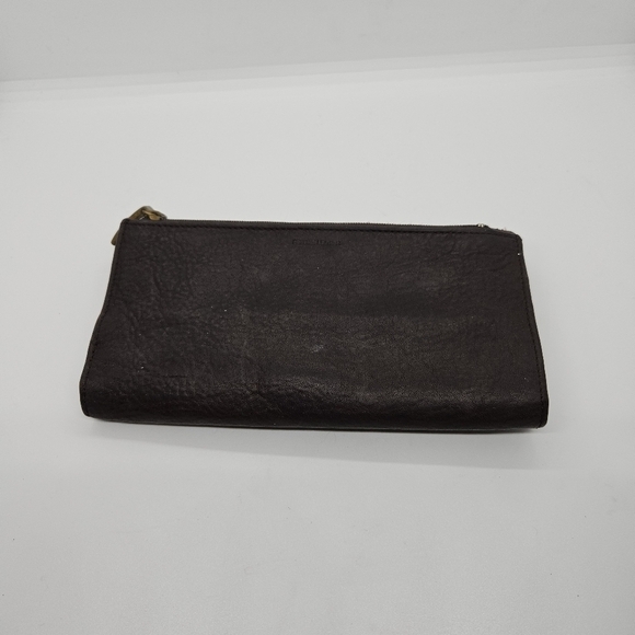 Fossil dark brown east west leather wallet - Picture 2 of 11